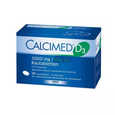 CALCIMED D3 1000 mg/880 IE tyggetabletter, 96 stk