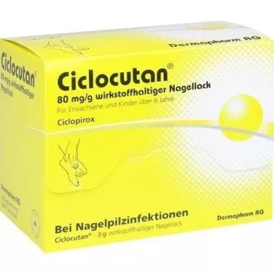 CICLOCUTAN 80 mg/g aktiv ingrediens i neglelakk, 3 g