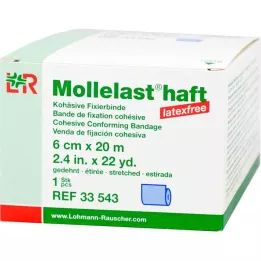 MOLLELAST selvklebende bandasjer lateksfrie 6 cmx20 m blå, 1 stk