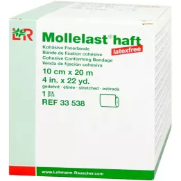 MOLLELAST selvklebende lateksfrie bandasjer 10 cmx20 m hvit, 1 stk