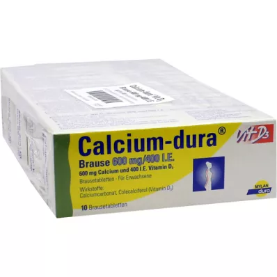 CALCIUM DURA Vit D3 brusetabletter 600 mg/400 IE, 50 stk