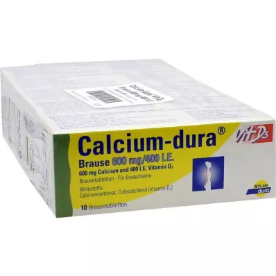 CALCIUM DURA Vit D3 brusetabletter 600 mg/400 IE, 50 stk CALCIUM DURA Vit D3 brusetabletter 600 mg/400 IE, 50 stk