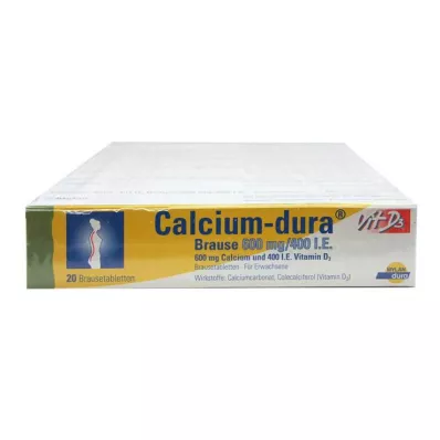 CALCIUM DURA Vit D3 brusetabletter 600 mg/400 IE, 120 stk