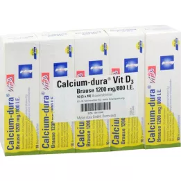 CALCIUM DURA Vit D3 brusetabletter 1200 mg/800 IE, 50 stk
