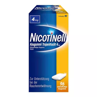 NICOTINELL Tyggegummi tropisk frukt 4 mg, 96 stk