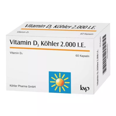 VITAMIN D3 KÖHLER 2 000 IE kapsler, 60 stk VITAMIN D3 KÖHLER 2 000 IE kapsler, 60 stk