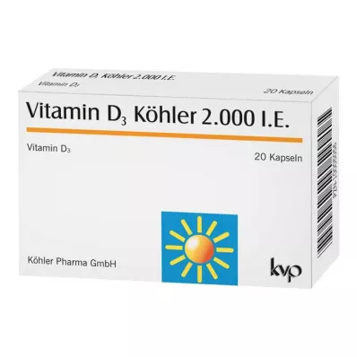 VITAMIN D3 KÖHLER 2 000 IE kapsler, 20 stk VITAMIN D3 KÖHLER 2 000 IE kapsler, 20 stk