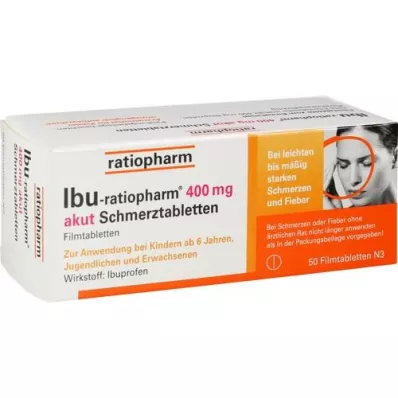 IBU-RATIOPHARM 400 mg akut Schmerztbl.Filmtabl., 50 stk