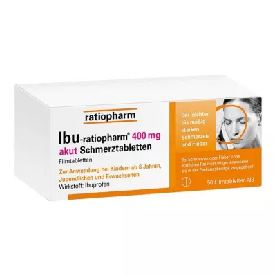 IBU-RATIOPHARM 400 mg akut Schmerztbl.Filmtabl., 50 stk