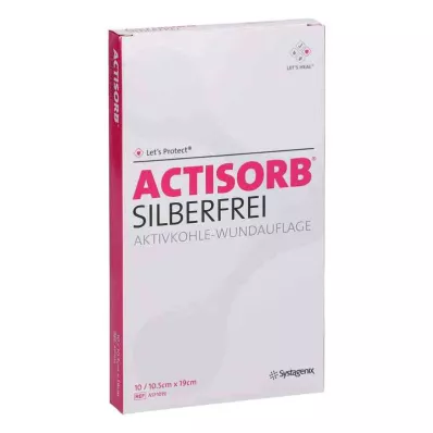 ACTISORB SILBERFREI 10,5x19 cm aktivt kull, 10 stk
