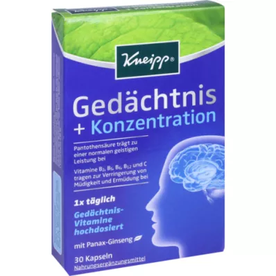 KNEIPP Memory+Concentration-kapsler, 30 kapsler