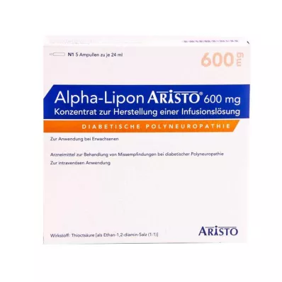 ALPHA LIPON Aristo 600 mg kons. til infusjon, 5X24 ml ALPHA LIPON Aristo 600 mg kons. til infusjon, 5X24 ml