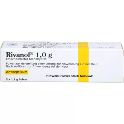 RIVANOL 1,0 g pulver, 5 stk