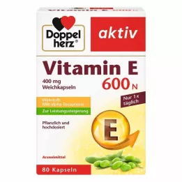 DOPPELHERZ Vitamin E 600 N myke kapsler, 80 kapsler