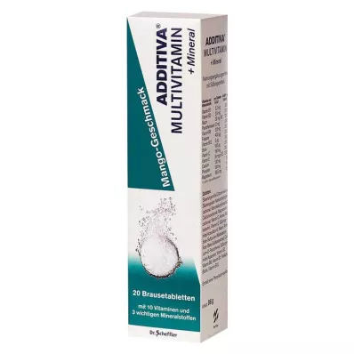 ADDITIVA Multivit.+Mineral Mango R brusetabletter, 20 stk ADDITIVA Multivit.+Mineral Mango R brusetabletter, 20 stk