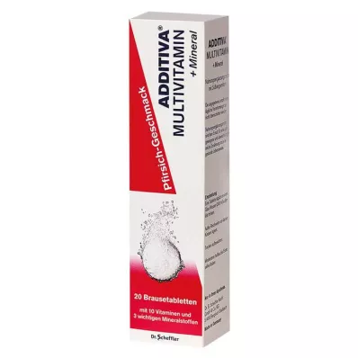 ADDITIVA Multivit + Mineral Peach R brusetablett, 20 stk