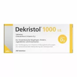 DEKRISTOL 1000 I.U. tabletter, 200 stk
