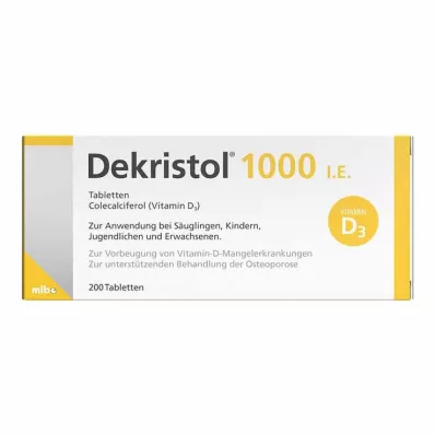 DEKRISTOL 1000 I.U. tabletter, 200 stk