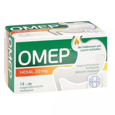 OMEP HEXAL 20 mg enterokapslede harde kapsler, 14 stk