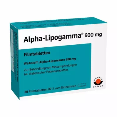 ALPHA-LIPOGAMMA 600 mg filmdrasjerte tabletter, 30 stk ALPHA-LIPOGAMMA 600 mg filmdrasjerte tabletter, 30 stk