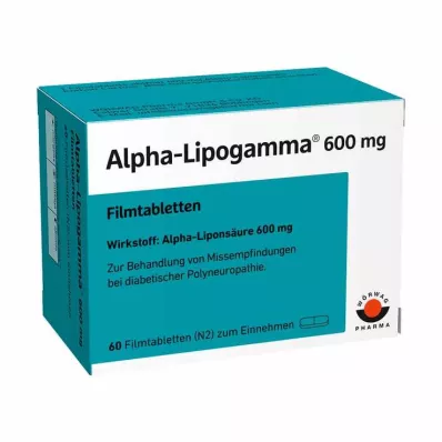 ALPHA-LIPOGAMMA 600 mg filmdrasjerte tabletter, 60 stk ALPHA-LIPOGAMMA 600 mg filmdrasjerte tabletter, 60 stk