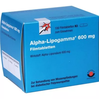 ALPHA-LIPOGAMMA 600 mg filmdrasjerte tabletter, 100 stk