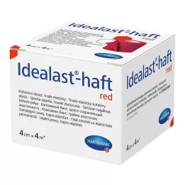 IDEALAST-selvklebende fargebandasje 4 cmx4 m rød, 1 stk