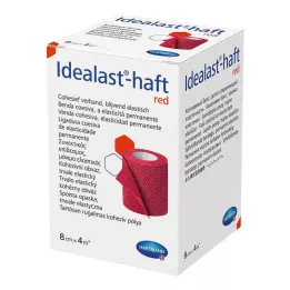IDEALAST-selvklebende fargebandasje 8 cm x 4 m rød, 1 stk