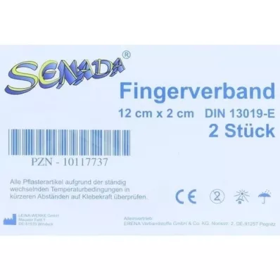 SENADA Fingerbandasje 2x12 cm, 2 stk