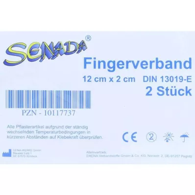 SENADA Fingerbandasje 2x12 cm, 2 stk