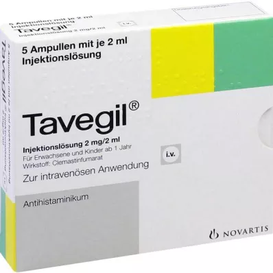 TAVEGIL Injeksjonsvæske, oppløsning 2 mg/2 ml ampuller, 5X2 ml
