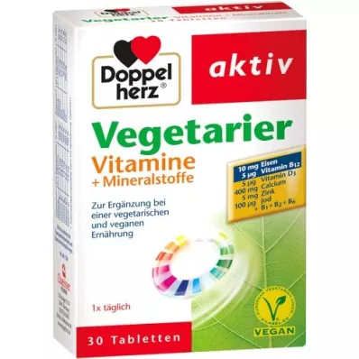 DOPPELHERZ Vegetariske vitaminer+mineraler Active, 30 stk