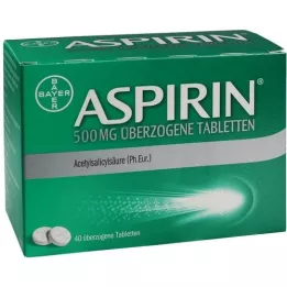 ASPIRIN 500 mg belagte tabletter, 40 stk