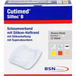 CUTIMED Siltec B Skumbandasje 10x10 cm med lim, 12 stk