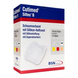 CUTIMED Siltec B Skumbandasje 10x10 cm med lim, 12 stk