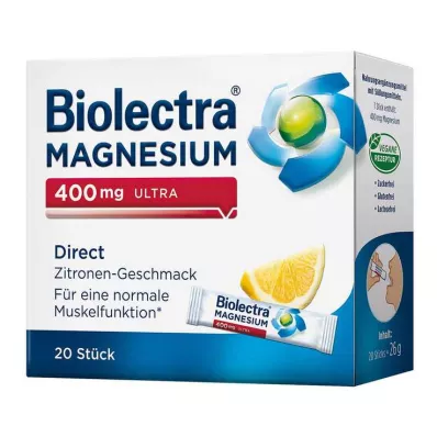 BIOLECTRA Magnesium 400 mg ultra Direct Lemon, 20 stk BIOLECTRA Magnesium 400 mg ultra Direct Lemon, 20 stk