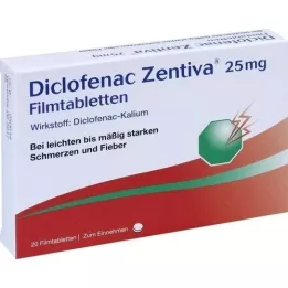 DICLOFENAC Zentiva 25 mg filmdrasjerte tabletter, 20 stk
