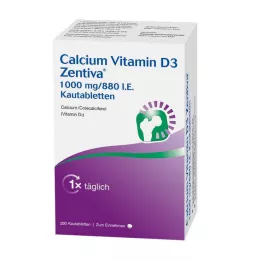 CALCIUM VITAMIN D3 Zentiva 1000 mg/880 IE tyggetabletter, 100 stk