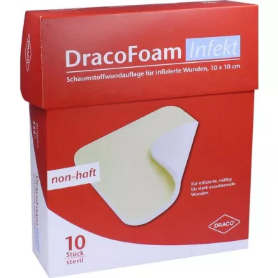 Dracofoam Infeksjonsskum sårtrekk 10x10cm, 10 stk Dracofoam Infeksjonsskum sårtrekk 10x10cm, 10 stk