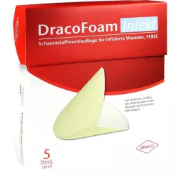 Dracofoam Infeksjon Hælskum sårbandasje, 5 stk