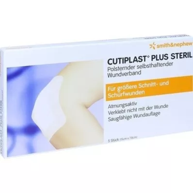 CUTIPLAST Plus steril 7,8x15 cm bandasje, 5 stk