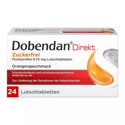 Dobendan Direct Sukkerfri Flurbiprofen 8,75 mg pastiller, 24 stk Dobendan Direct Sukkerfri Flurbiprofen 8,75 mg pastiller, 24 stk