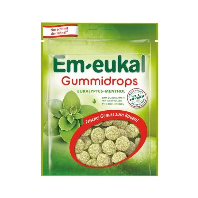 EM-EUKAL Eukalyptus-mentol tyggegummidråper, sukkerholdige, 90 g EM-EUKAL Eukalyptus-mentol tyggegummidråper, sukkerholdige, 90 g