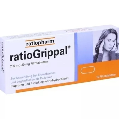 RATIOGRIPPAL 200 mg/30 mg filmdrasjerte tabletter, 10 stk