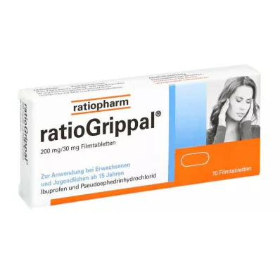 Ratiogrippal 200 mg/30 mg filmdrasjerte tabletter (10 stk) Ratiogrippal 200 mg/30 mg filmdrasjerte tabletter (10 stk)
