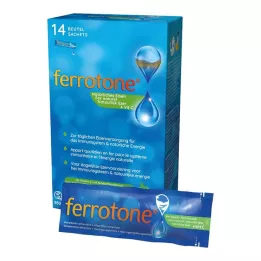 FERROTONE Jern med eplekonsentrat og vitamin C-tablett, 14 x 25 ml