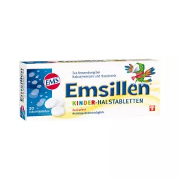 EMSILLEN Halspastiller for barn, vanilje, 20 stk