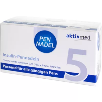 PEN-NADELN Universal 5 kanyler 0,23x5 mm 32 G, 100 stk