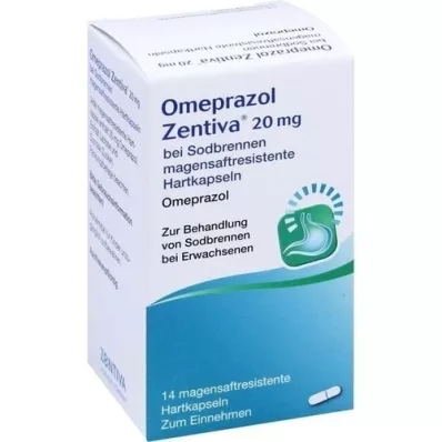 OMEPRAZOL Zentiva 20 mg mot halsbrann, 14 stk