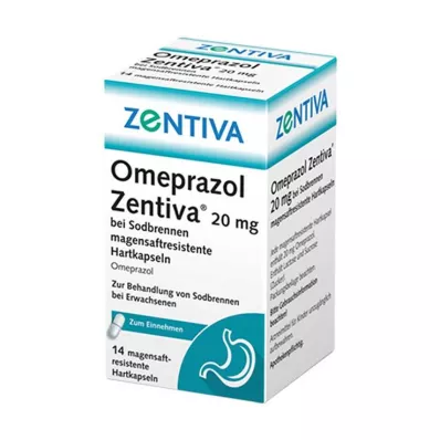 Omeprazol Zentiva 20 mg mot halsbrann, 14 stk Omeprazol Zentiva 20 mg mot halsbrann, 14 stk